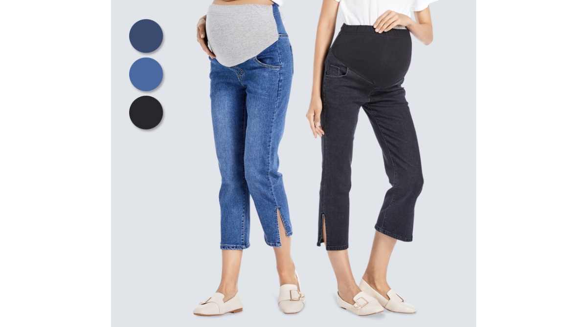 celana hamil yang nyaman, celana hamil bagus, celana hamil jeans mooimom