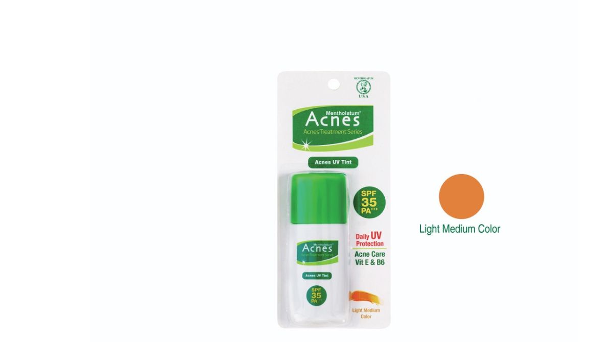 rekomendasi sunscreen untuk kulit berjerawat, merk sunscreen untuk kulit berjerawat, tabir surya untuk kulit berjerawat, Acnes UV Tint SPF 35 