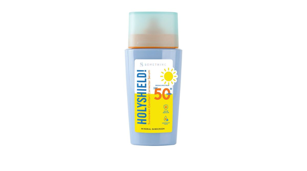 rekomendasi sunscreen untuk kulit berjerawat, merk sunscreen untuk kulit berjerawat, tabir surya untuk kulit berjerawat, Holyshield Sunscreen Comfort Corrector Serum SPF 50+