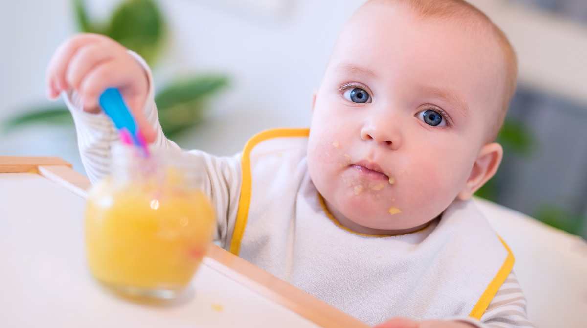 snack mpasi untuk bayi 6 bulan, camilan untuk bayi, bayi diberikan mpasi, bayi makan puree, bayi makan sendiri